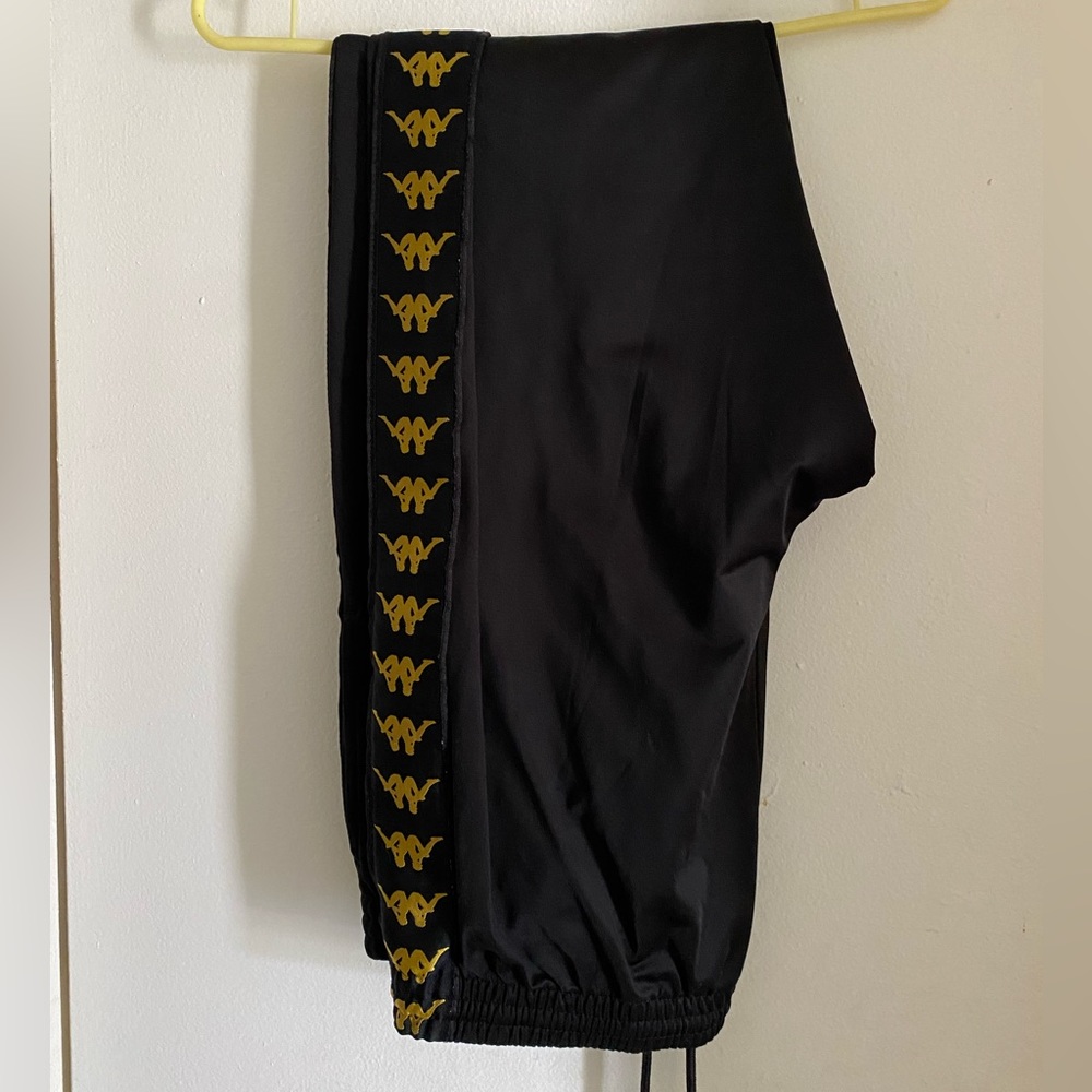 Cool black and gold KAPPA track pants